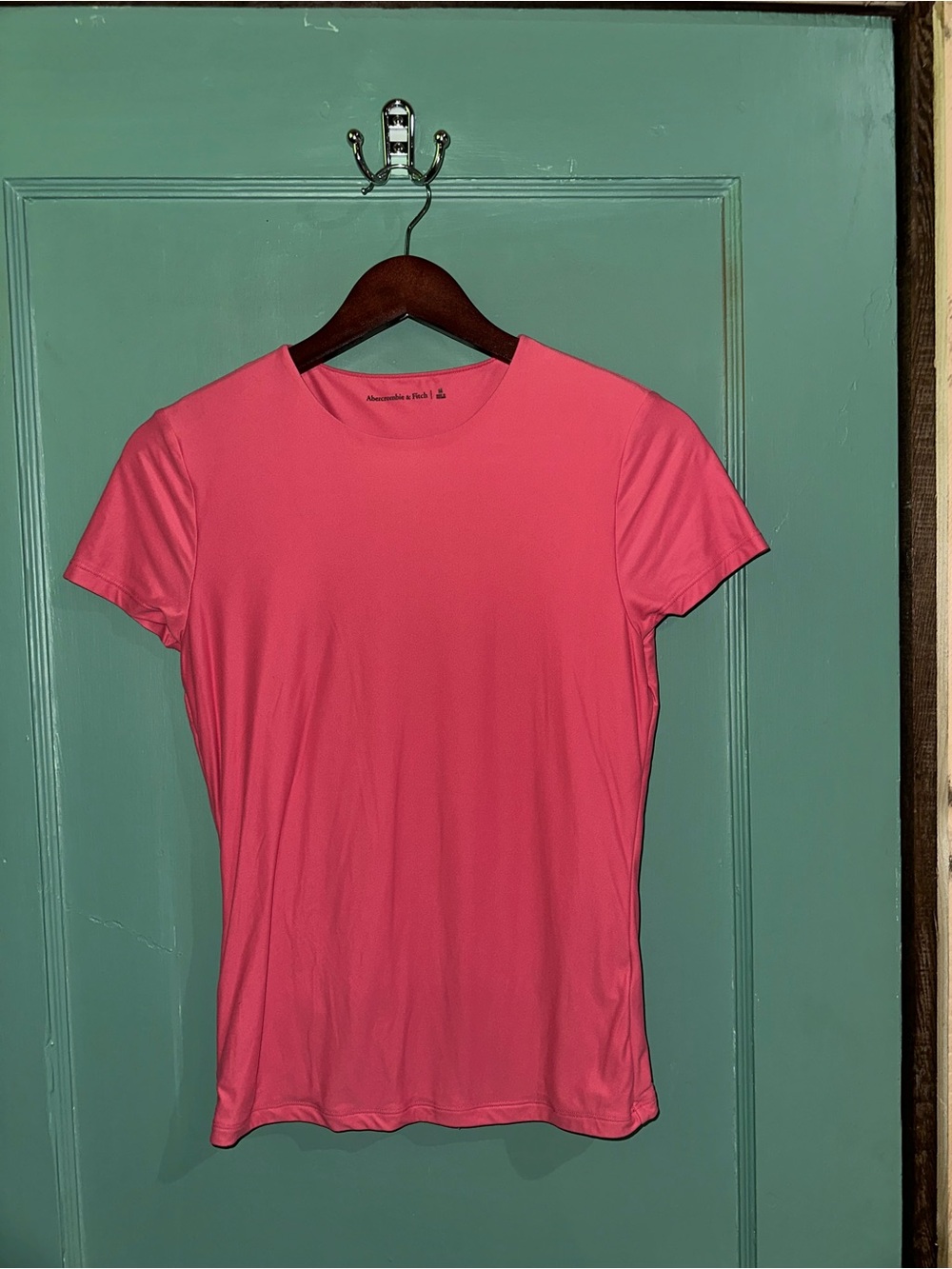 Abercrombie & Fitch Hot Pink Short Sleeve Crew Neck Tee Double Lined